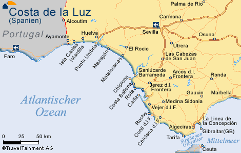 Karte Andalusien Costa De La Luz | goudenelftal